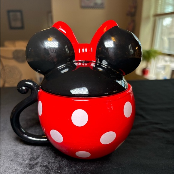 Disney Minnie Mouse Red and Black Mug with White Polka Dots - Picture 3 of 6